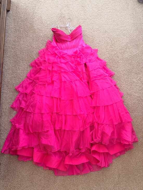 Sherri Hill Dresses & Skirts - Sherri Hill Vibrant Pink Layered Ruffle Ball Gown